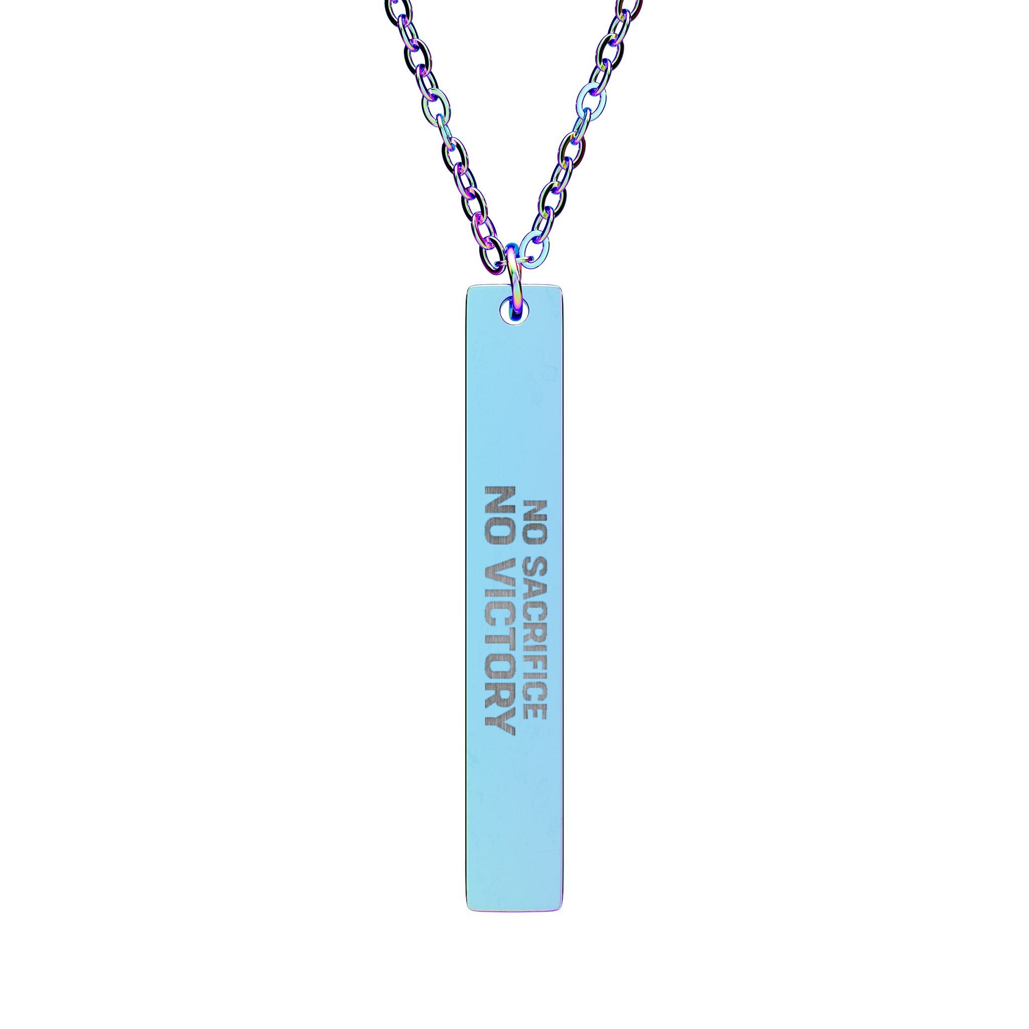 No Sacrifice, No Victory Bar Necklace