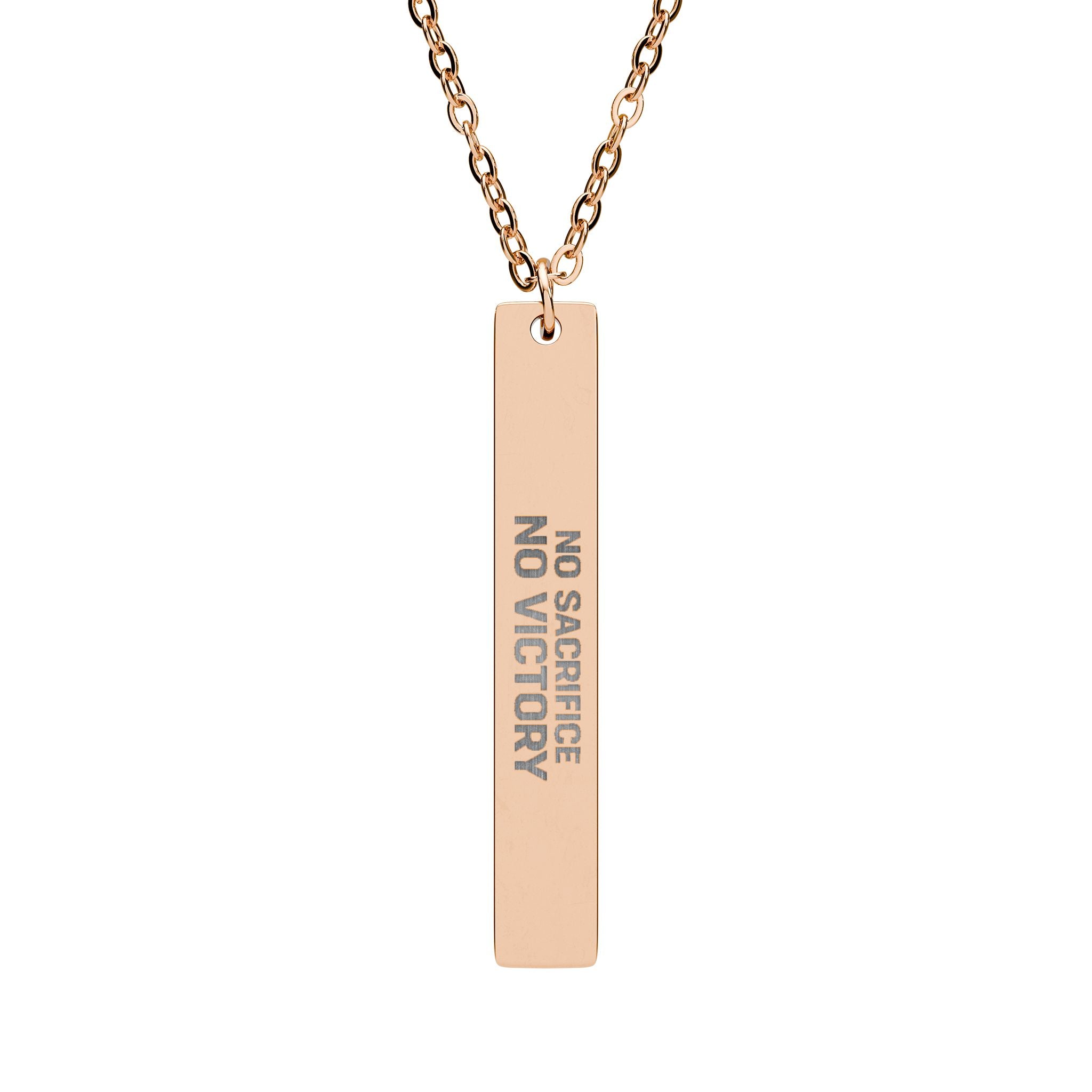 No Sacrifice, No Victory Bar Necklace