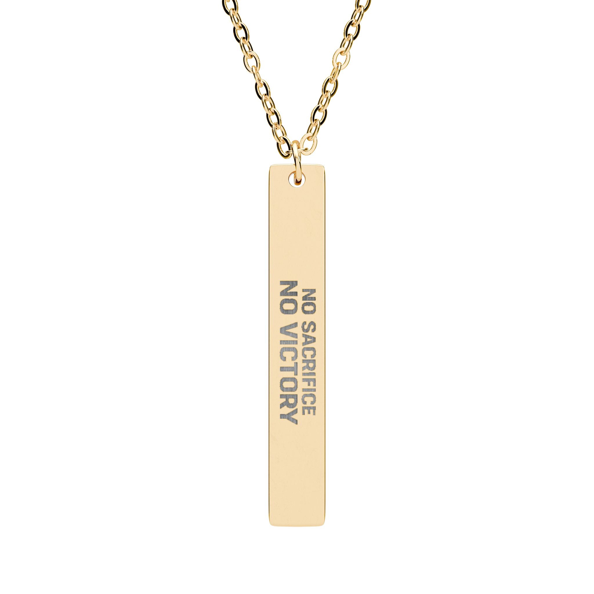 No Sacrifice, No Victory Bar Necklace
