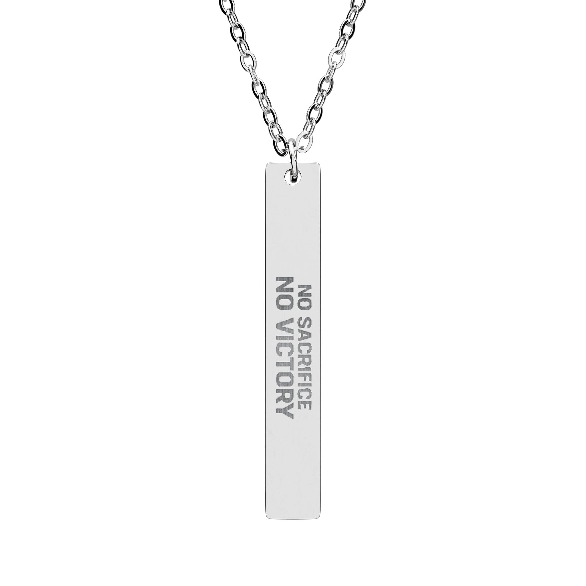 No Sacrifice, No Victory Bar Necklace